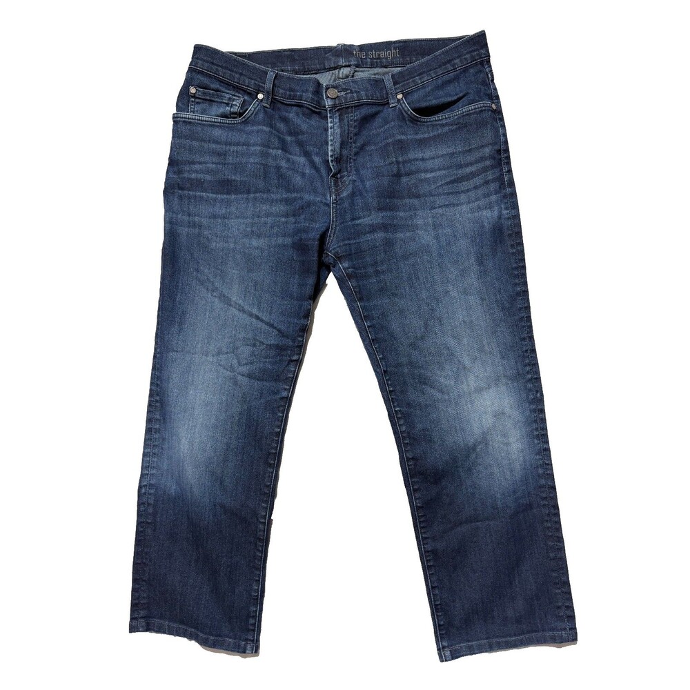 7 For All Mankind The Straight Jeans Mens 40 Classic Dark Wash Premium Denim